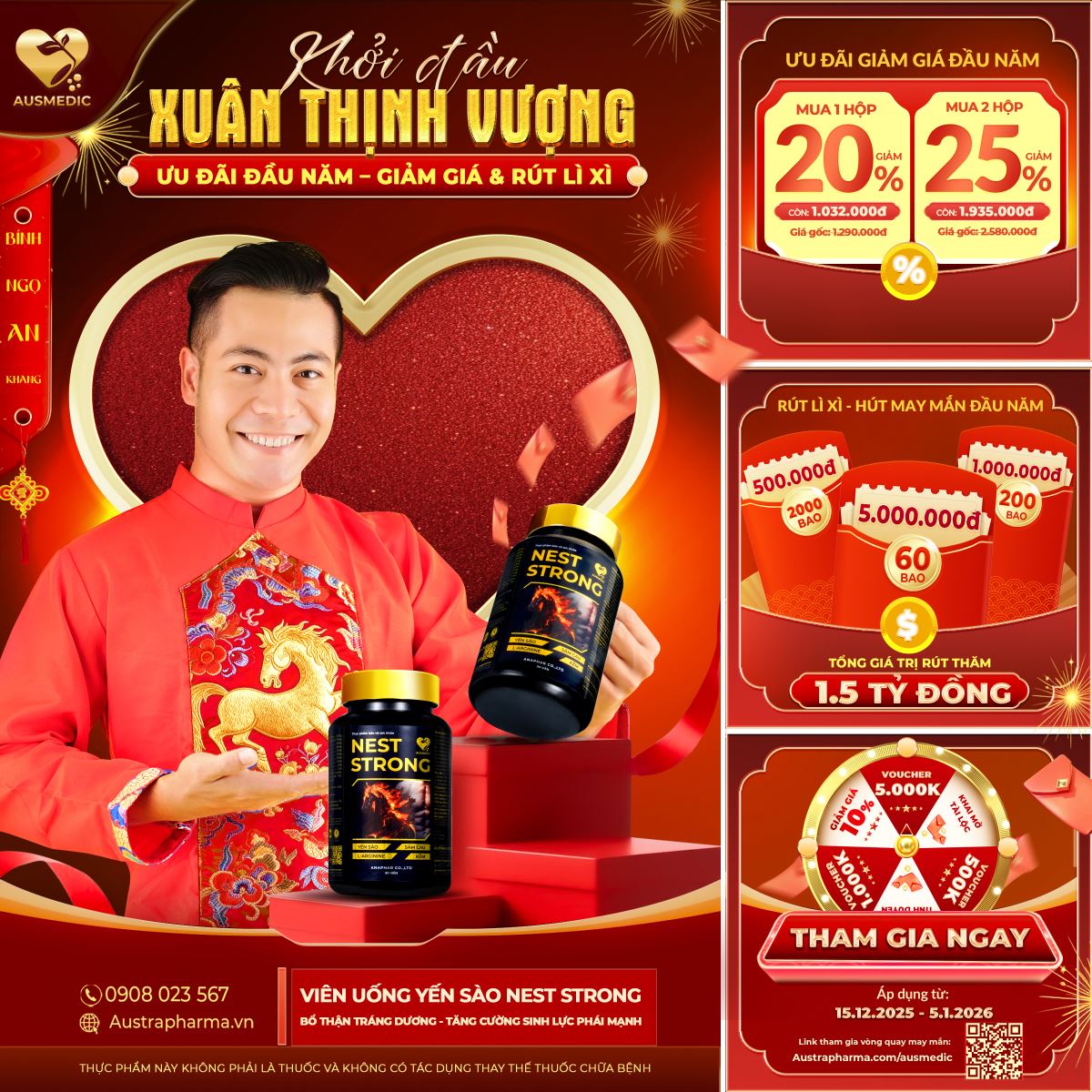 KHỞI ĐẦU XUÂN THỊNH VƯỢNG: LÌ XÌ TIỀN TỶ & GIẢM SỐC 25% – SĂN NGAY BỘ BA YẾN SÀO CAO CẤP TỪ AUSMEDIC!