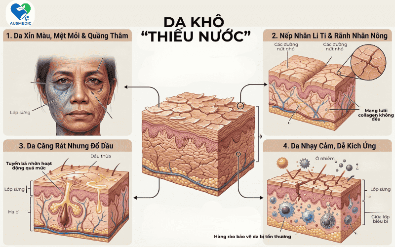 5+ Dấu Hiệu Da Mất Nước Điển Hình Và Cách Phân Biệt "Chuẩn Chuyên Gia"