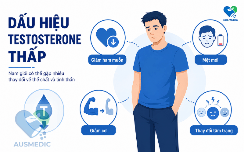 Testosterone thấp Có Biểu Hiện Gì? Dấu Hiệu Nhận Biết Sớm Ở Nam Giới
