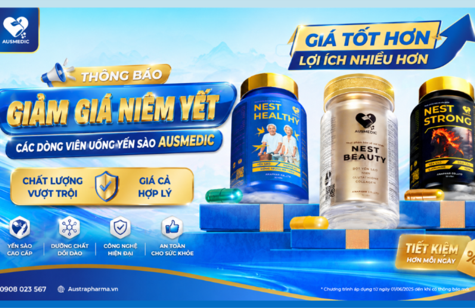 [THÔNG BÁO] Giảm Giá Niêm Yết Các Dòng Viên Uống Yến Sào Ausmedic 